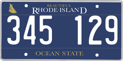 RI license plate 345129