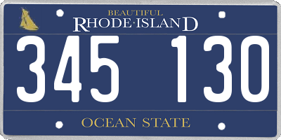 RI license plate 345130