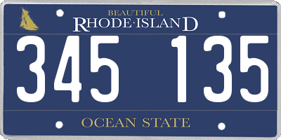 RI license plate 345135