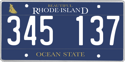 RI license plate 345137