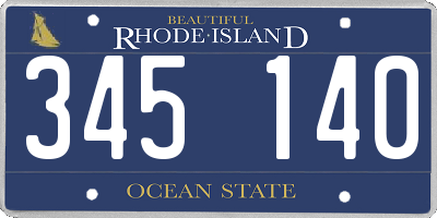 RI license plate 345140