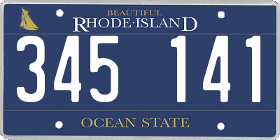 RI license plate 345141