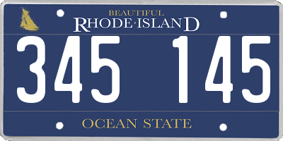 RI license plate 345145