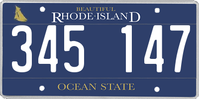 RI license plate 345147
