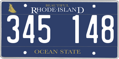 RI license plate 345148