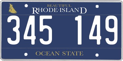 RI license plate 345149