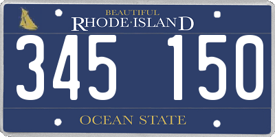 RI license plate 345150
