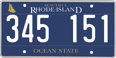RI license plate 345151