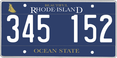 RI license plate 345152