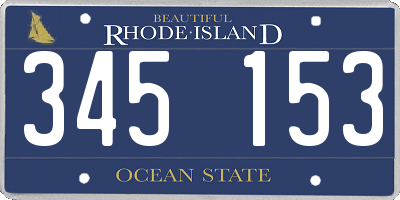 RI license plate 345153
