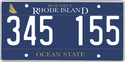 RI license plate 345155