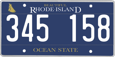 RI license plate 345158
