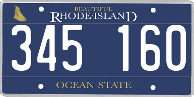 RI license plate 345160