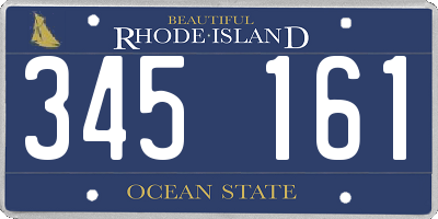 RI license plate 345161