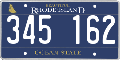 RI license plate 345162