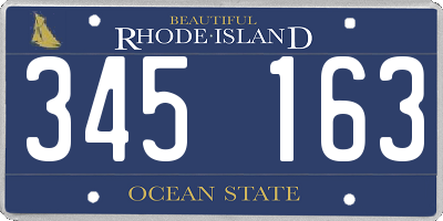 RI license plate 345163