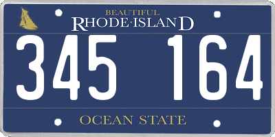 RI license plate 345164