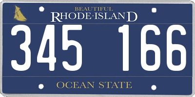 RI license plate 345166