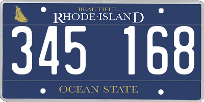 RI license plate 345168