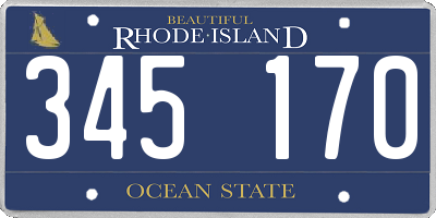 RI license plate 345170
