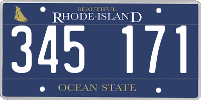 RI license plate 345171