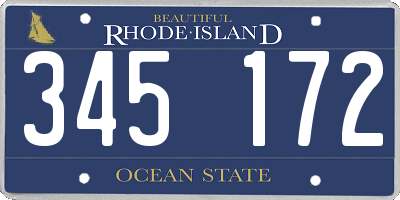 RI license plate 345172