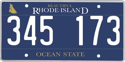 RI license plate 345173