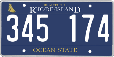 RI license plate 345174
