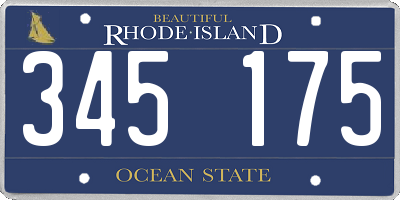 RI license plate 345175
