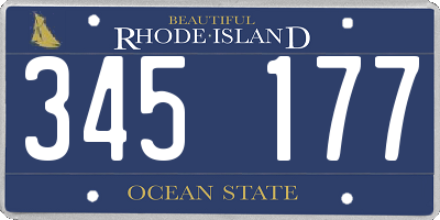 RI license plate 345177