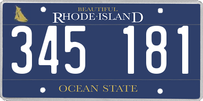 RI license plate 345181