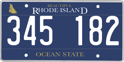 RI license plate 345182