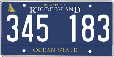 RI license plate 345183