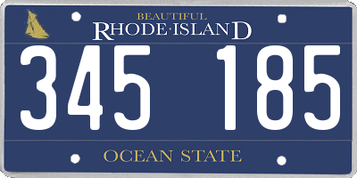 RI license plate 345185