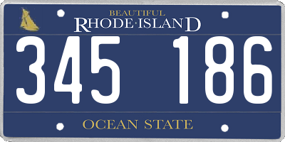 RI license plate 345186