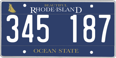 RI license plate 345187