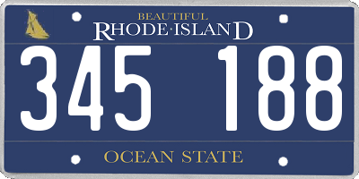 RI license plate 345188