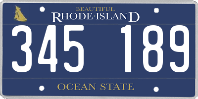 RI license plate 345189