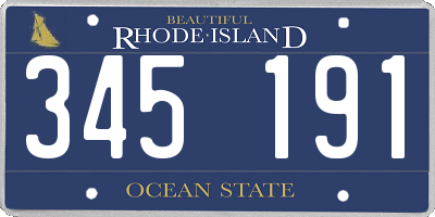 RI license plate 345191