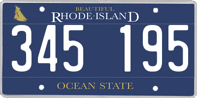 RI license plate 345195