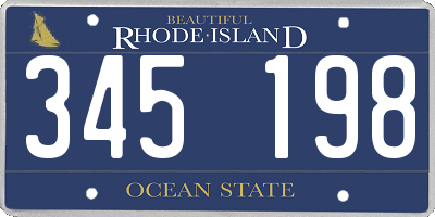 RI license plate 345198