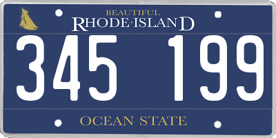 RI license plate 345199