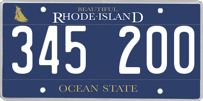 RI license plate 345200