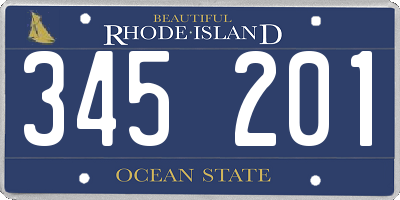 RI license plate 345201