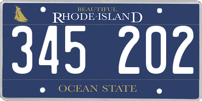 RI license plate 345202
