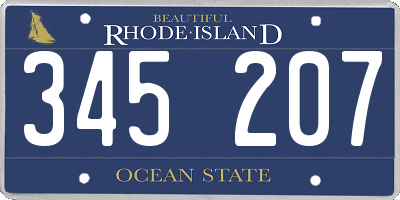 RI license plate 345207
