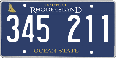 RI license plate 345211