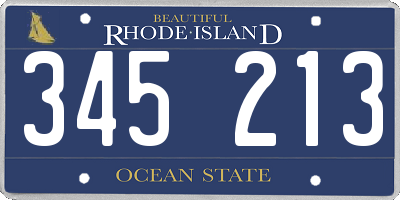 RI license plate 345213