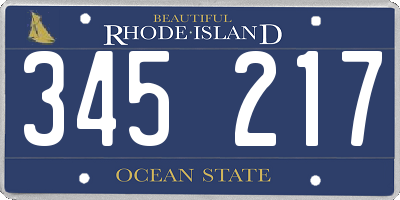 RI license plate 345217