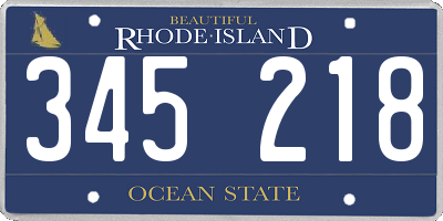 RI license plate 345218